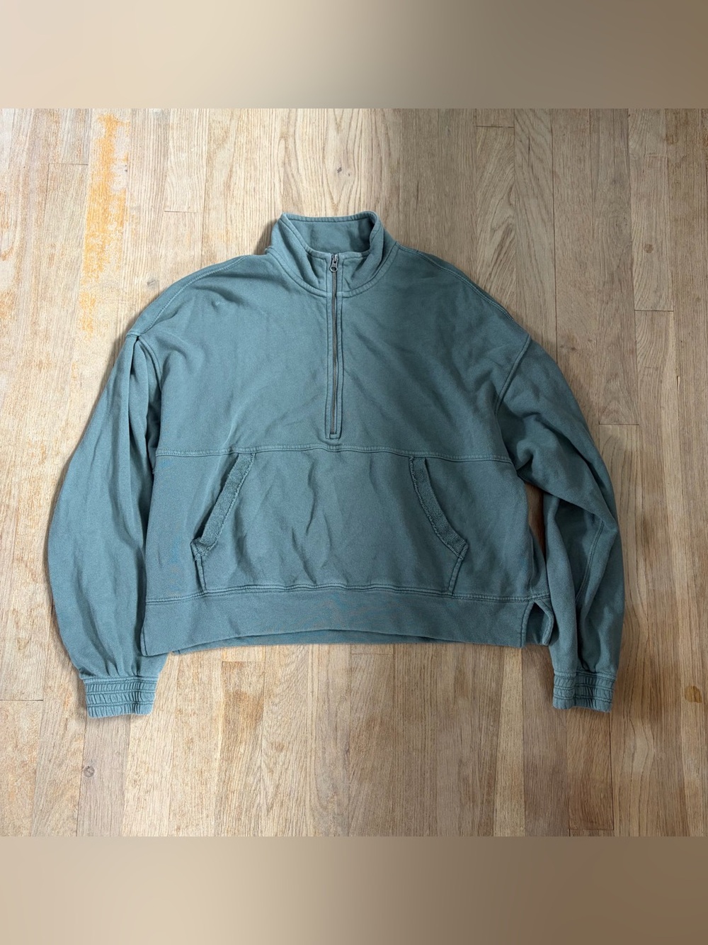 Aerie Sage Green Quarter Zip Sweatshirt Size Small